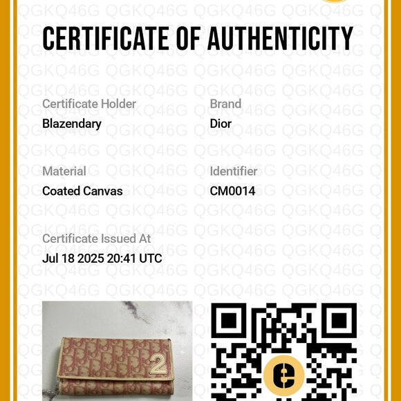 Christian Dior Vintage Pink Trotter #2 Long Wallet w/ COA - Picture 3 of 14